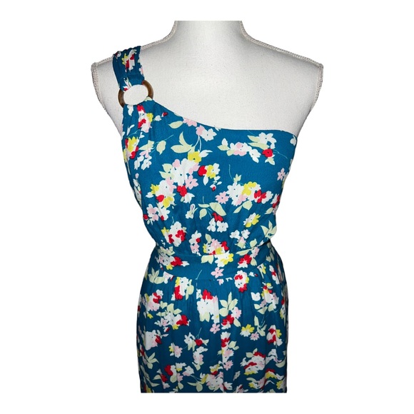 ANTHROPOLOGIE one shoulder floral maxi dress with pockets - Picture 2 of 16